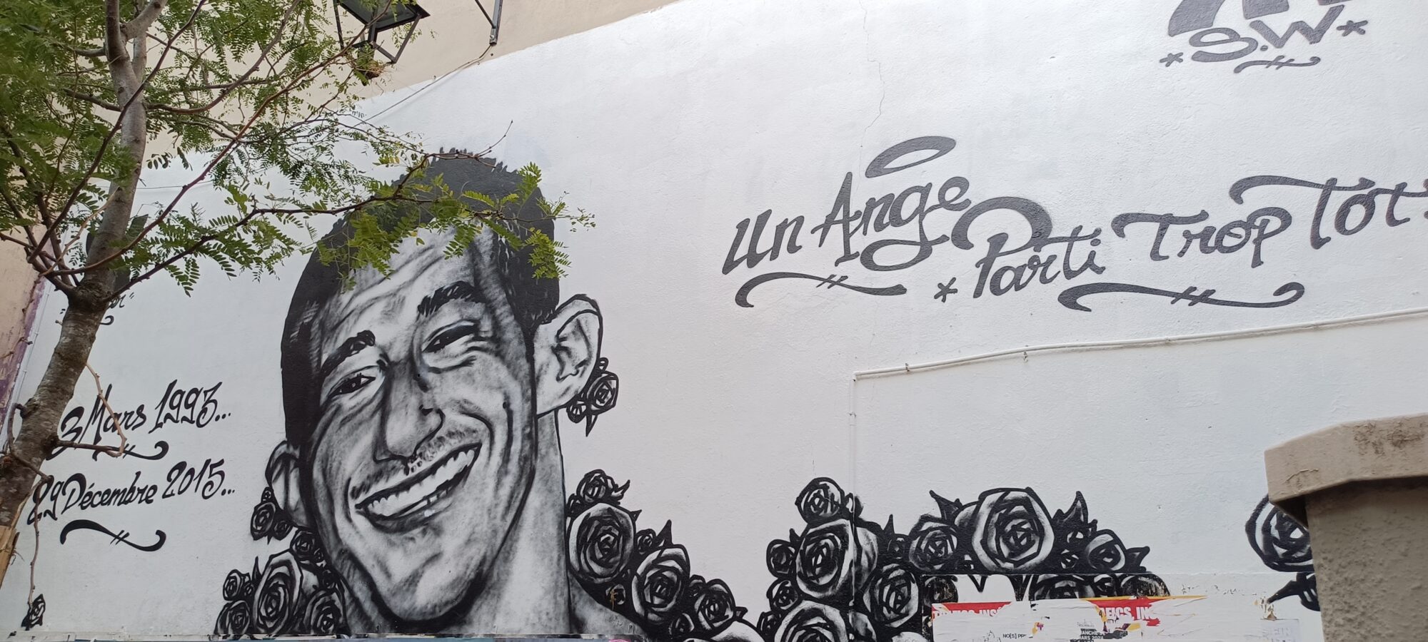 An angel gone too soon, tribute mural — Street art in Marseille
