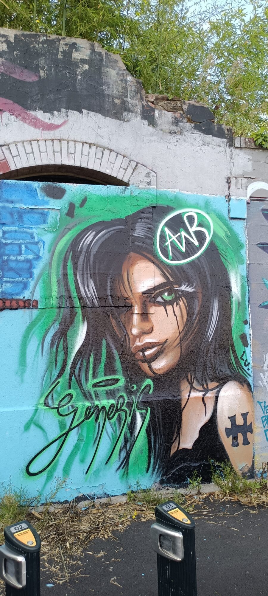 Genesis, Portrait with Green Streaks — Street art in Nantes