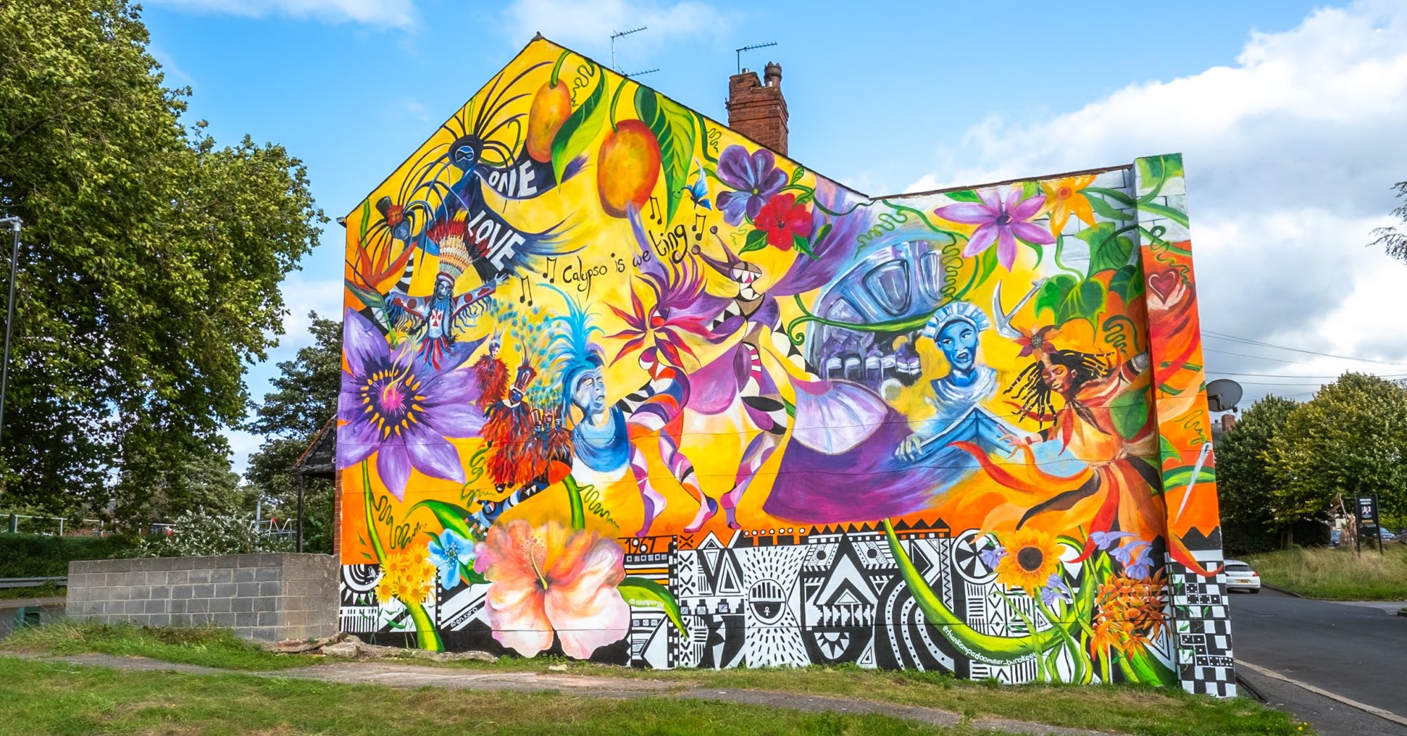 Reflections of Carnival — Street art by Rhian Kempadoo-Millar in Leeds