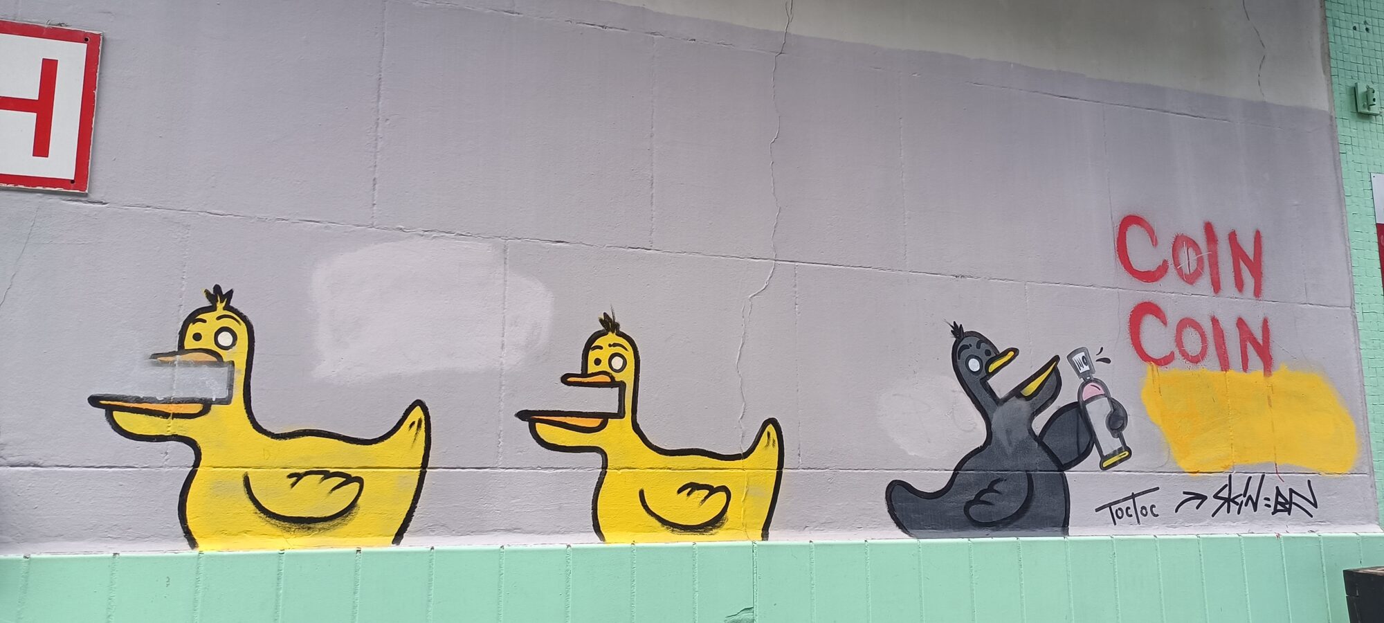 Coin Coin, the Ducks by TocToc — Street art by TocToc in Bruxelles