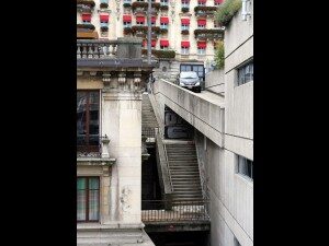 LSN_07, Space Invader on Passerelle du Grand-Pont — Street art by Invader in Lausanne