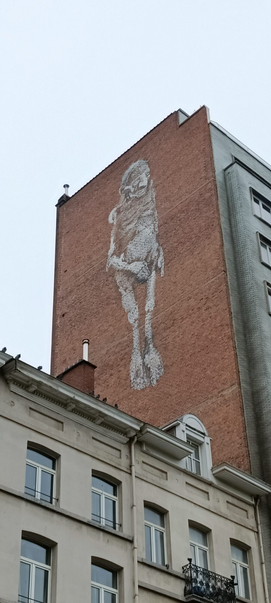 Prehistoric Creature Skeleton by Bonom — Street art by Bonom in Saint-Gilles