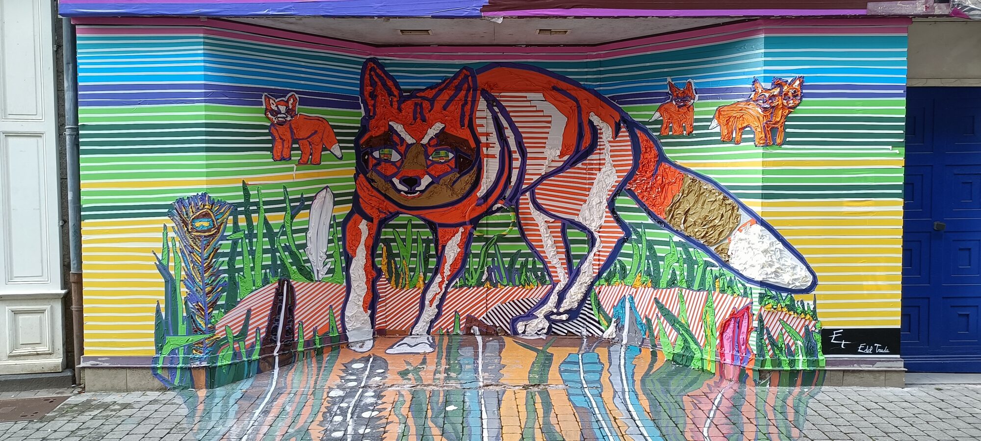 Renard rayé, par Edel Truda — Street art de Edel Truda à Saint-Brieuc