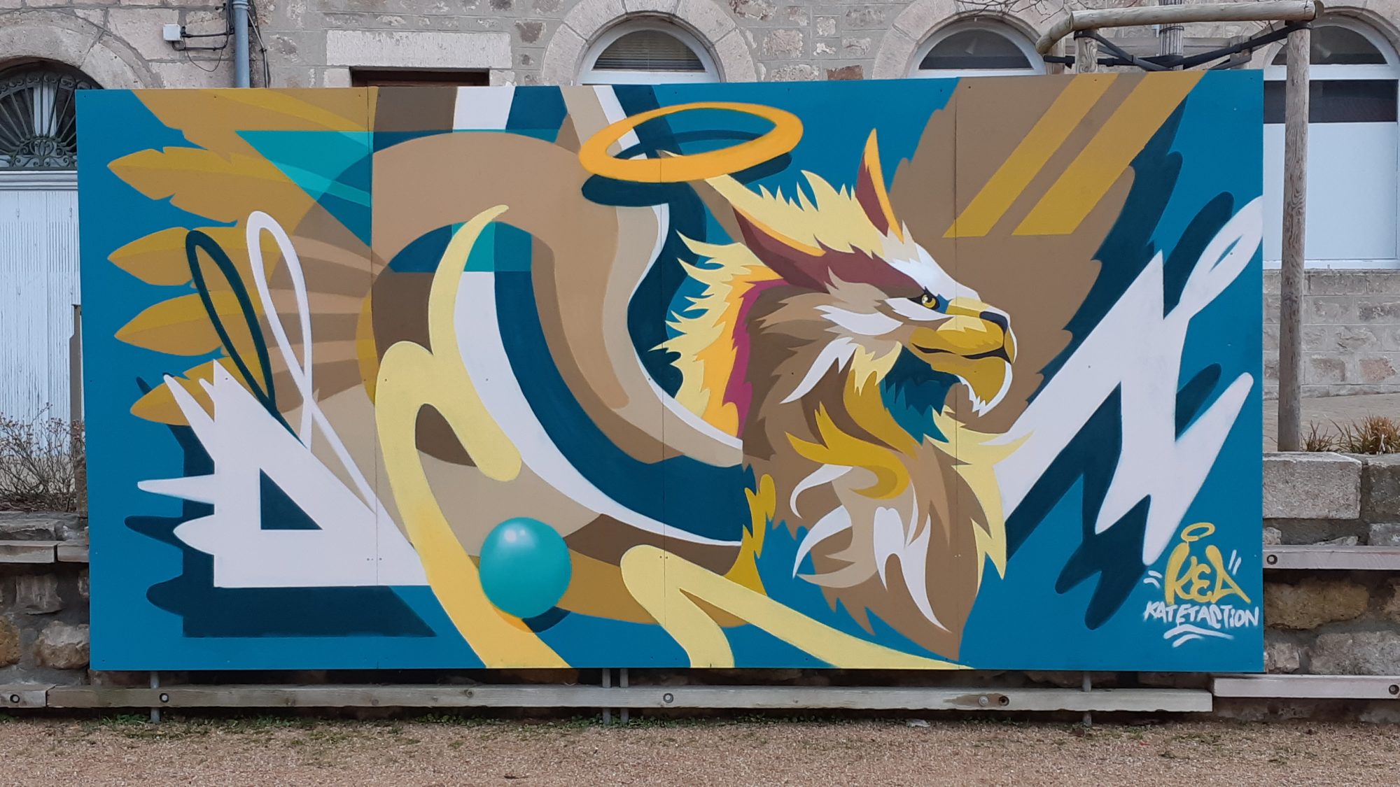 Aigle auréolé — Street art de Kat&Action à Saint-Bonnet-le-Château