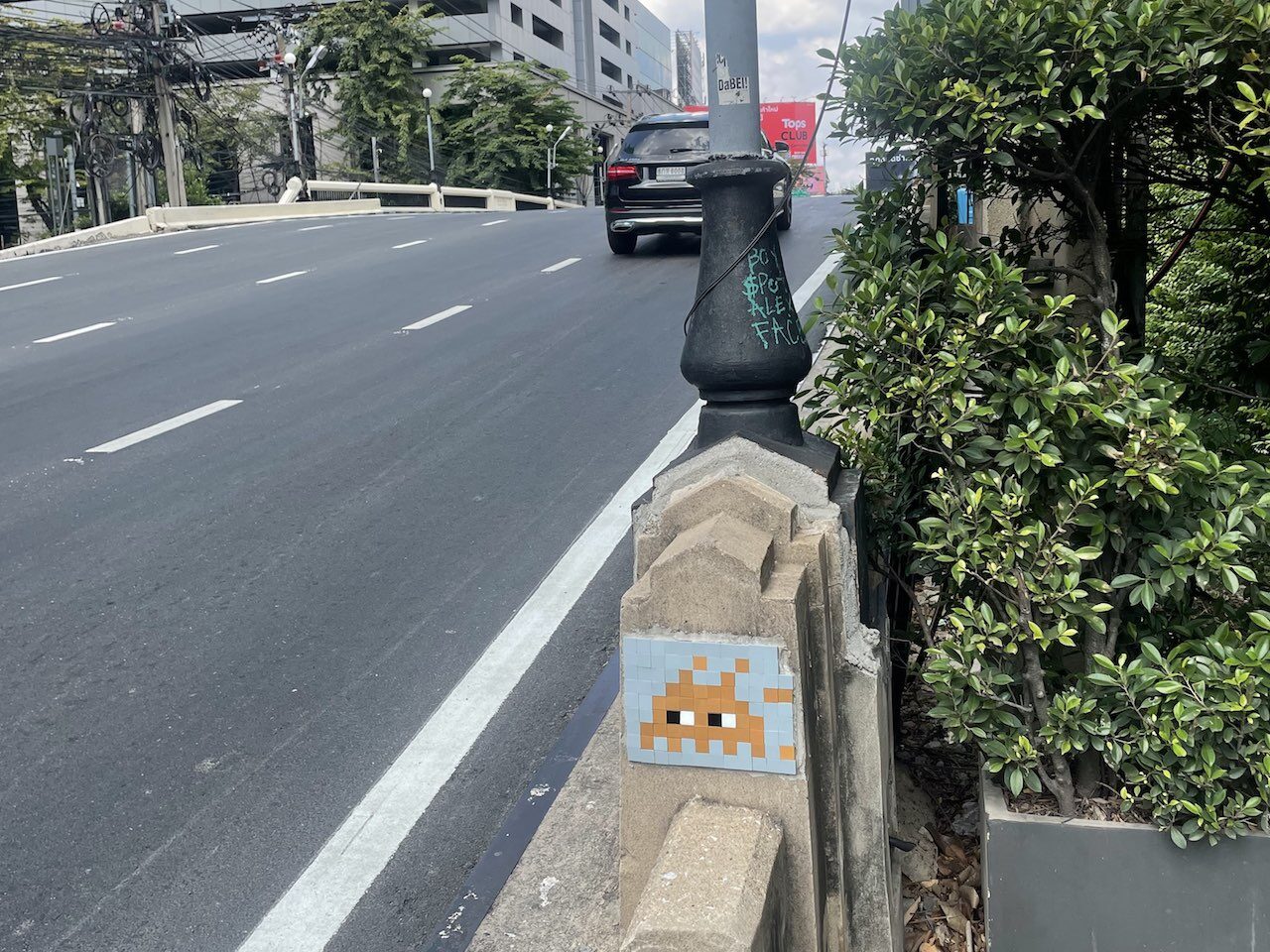 BGK_30, Space Invader on Witthayu Road — Street art by Invader in Bangkok