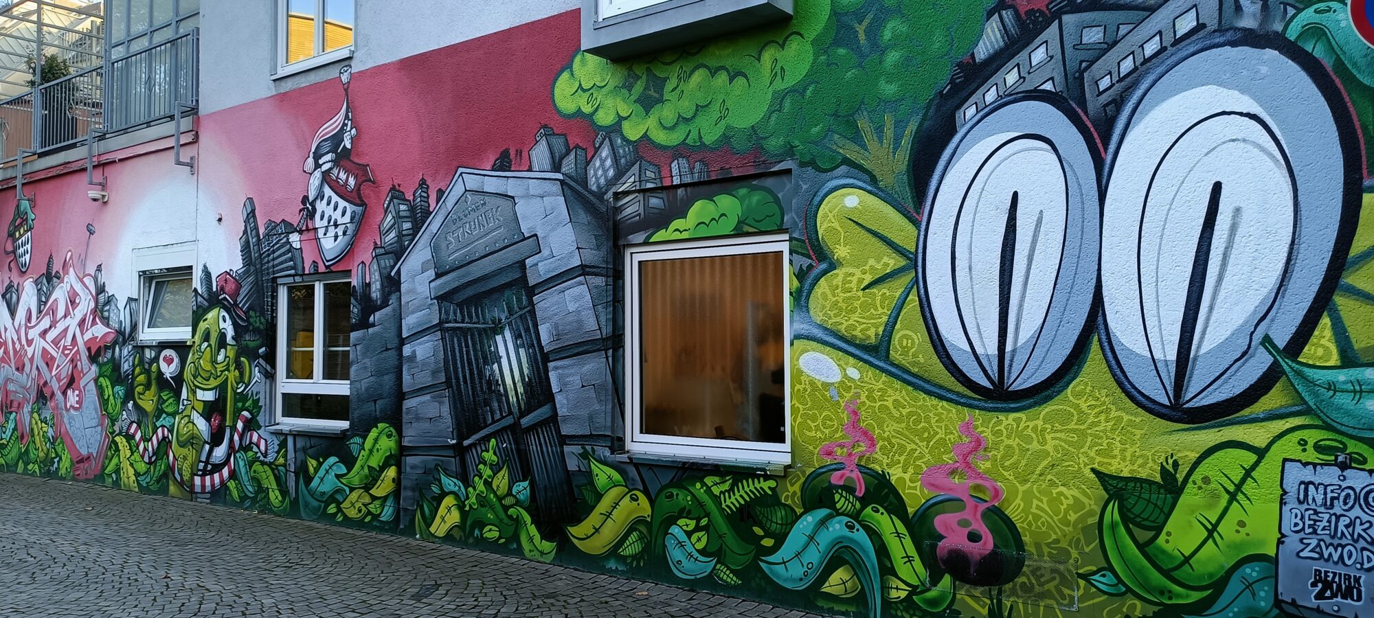 Les yeux géants du Gerhard-Winkler-Hof — Street art de Bezirk Zwo à Köln