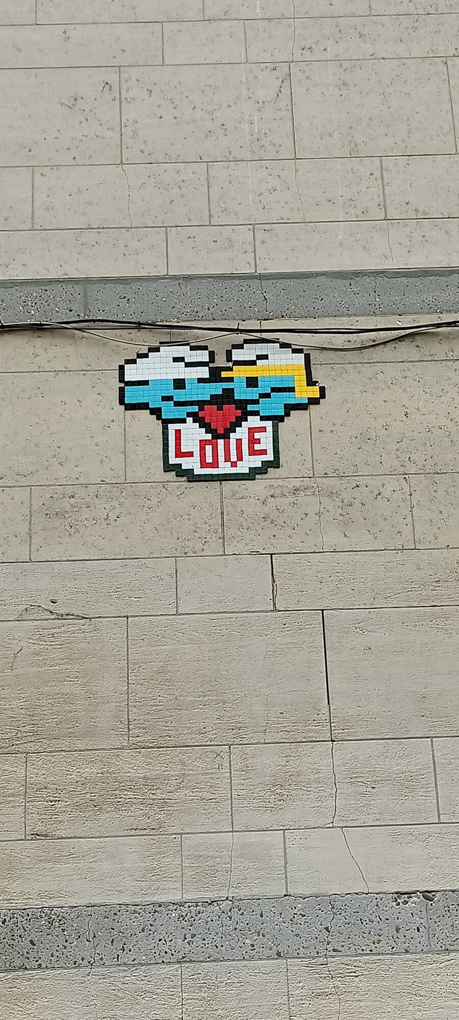 LOVE Pixel Mosaic — Street art by Invader in Bruxelles