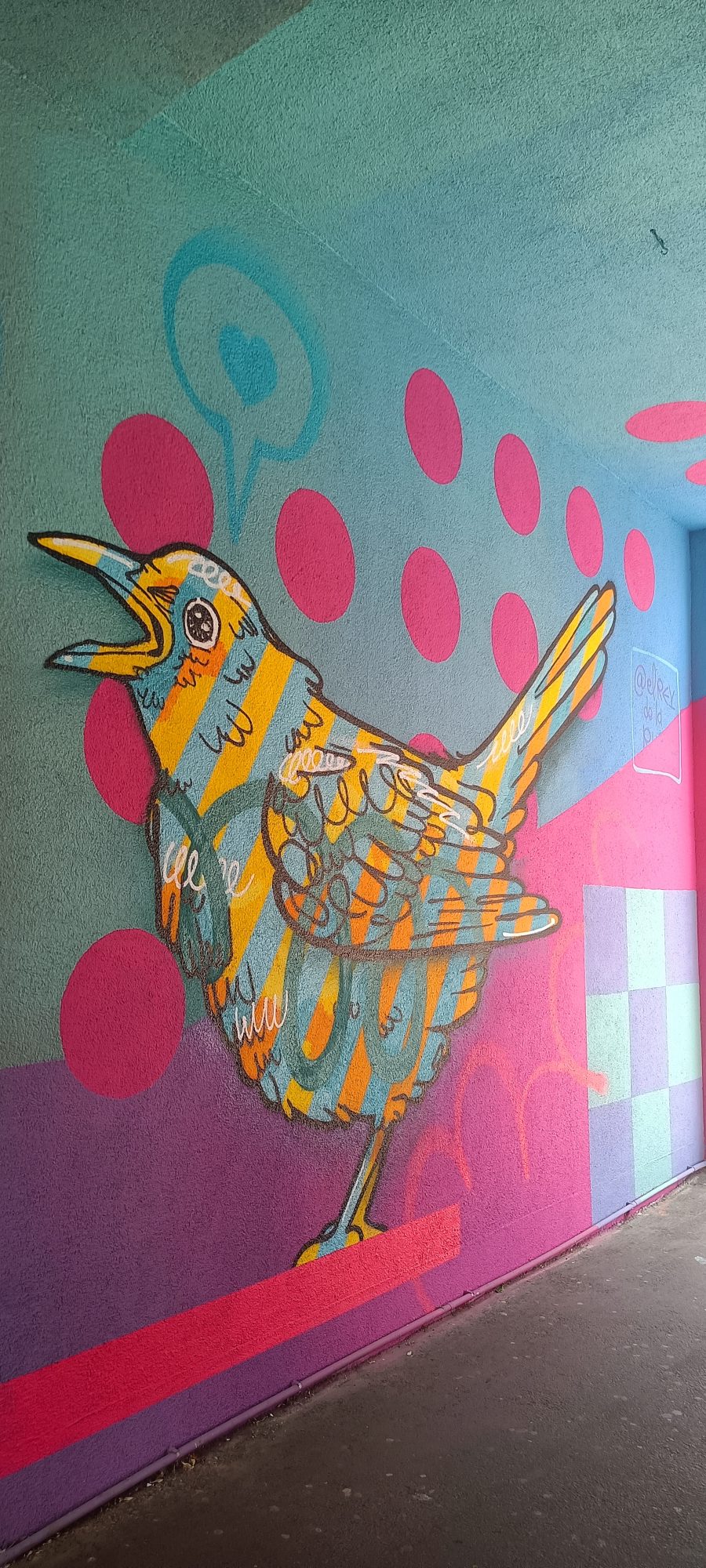 Striped Songbird — Street art in Berlin