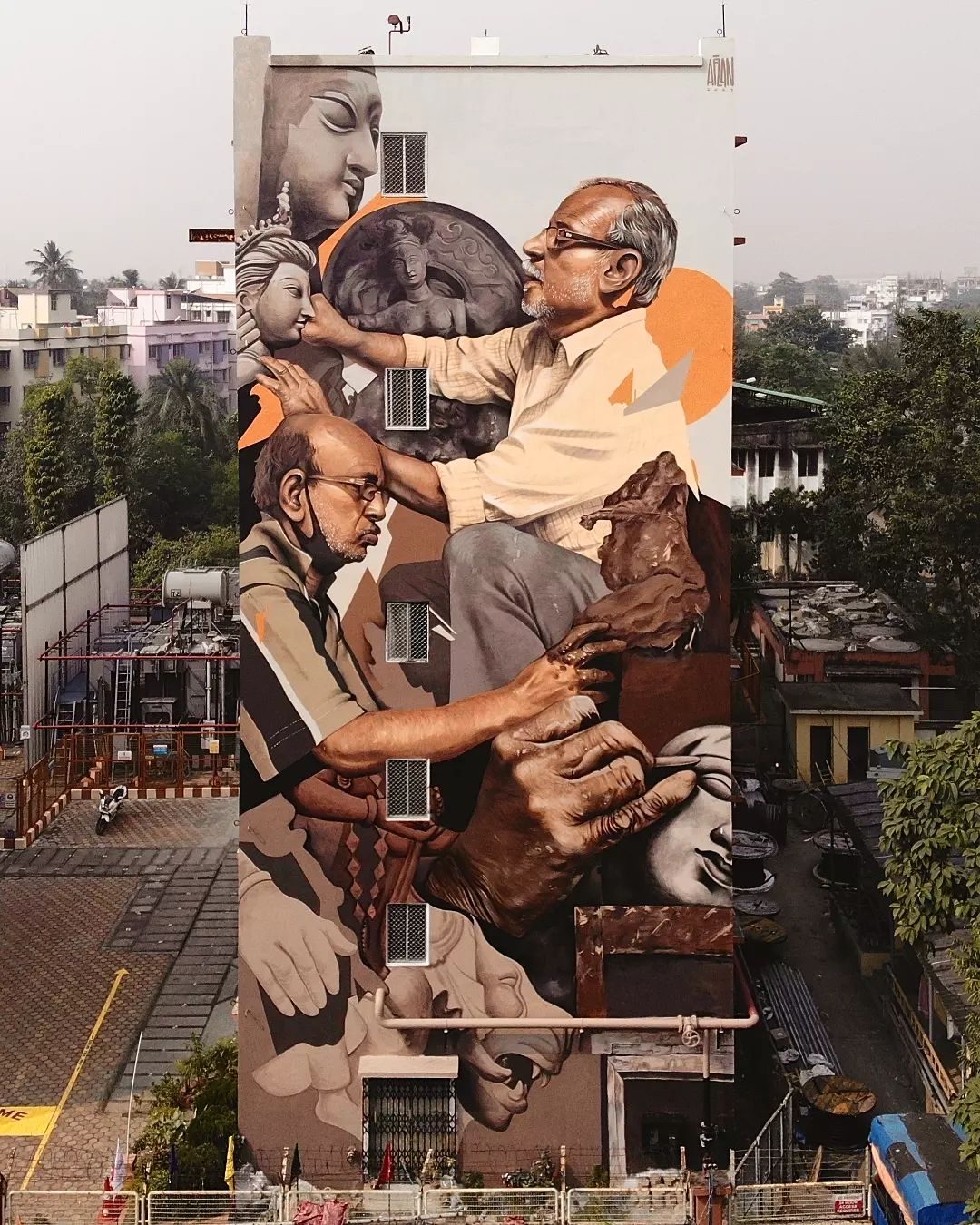 Shading Light on the Artisans of Kumartuli — Street art by Afzan Pirzade in Kolkata