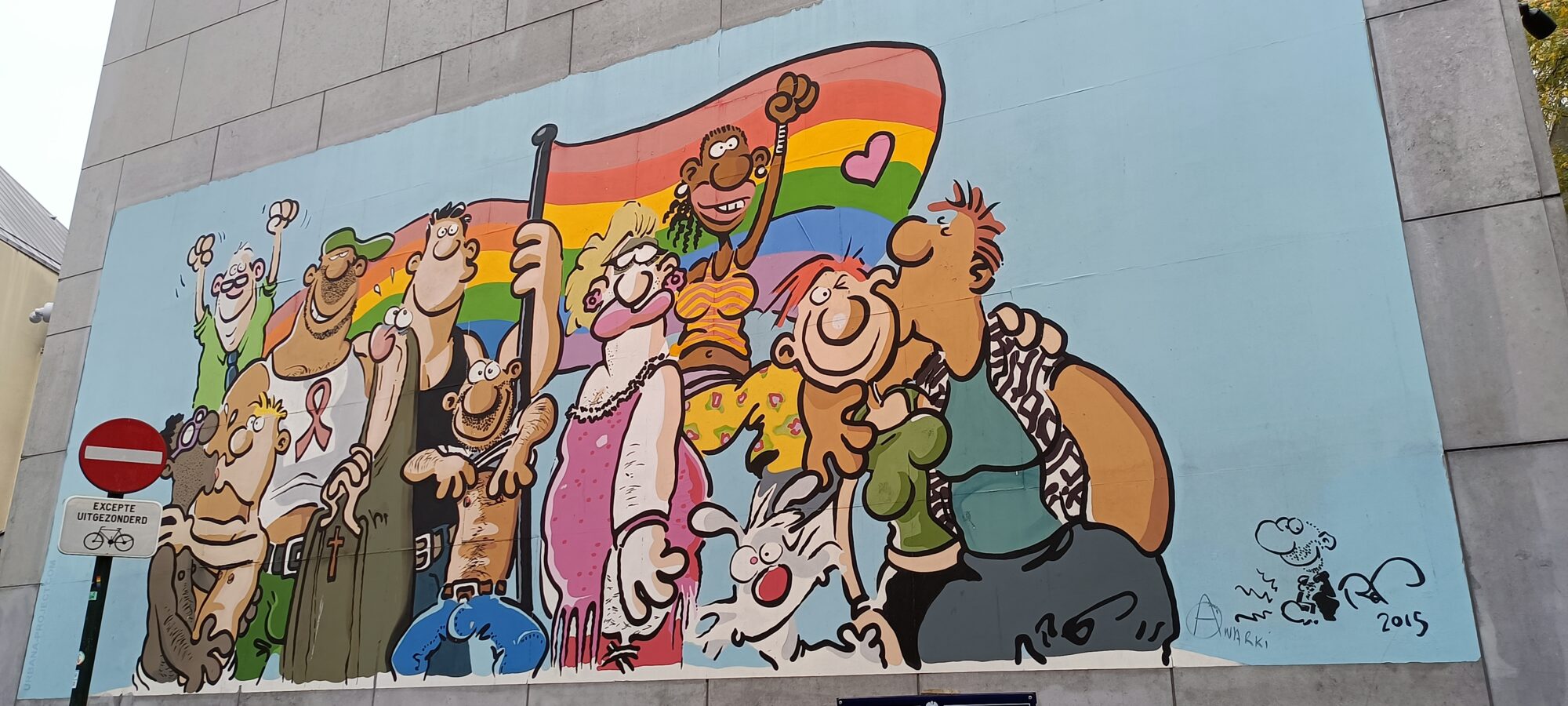 Fresque LGBTQI par Ralf König — Street art de Ralf König à Bruxelles