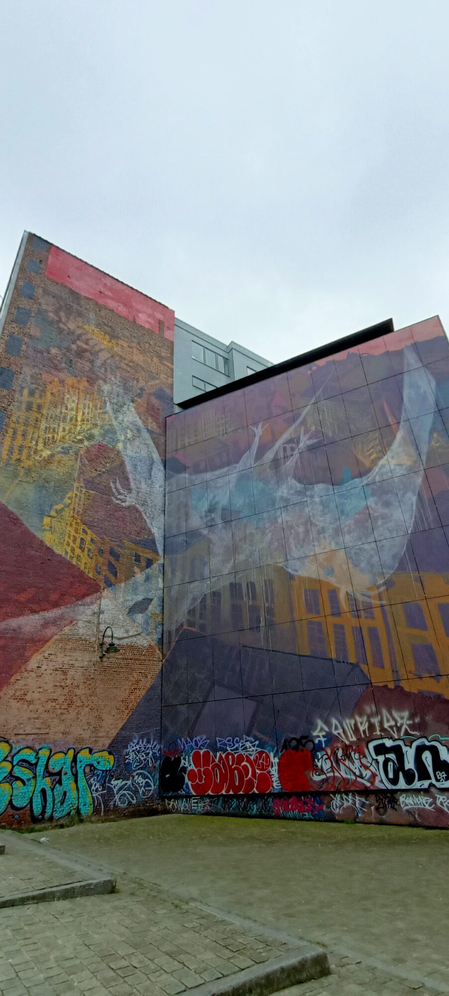 Le dinosaure transparent par Bonom — Street art de Bonom à Bruxelles