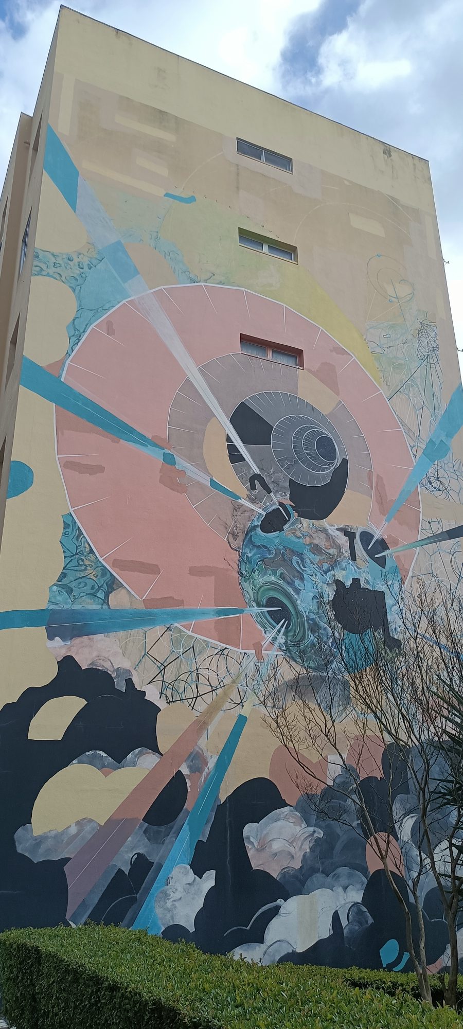 Cosmic Spiral and Abstract Geometry — Street art by RAM in Lisboa