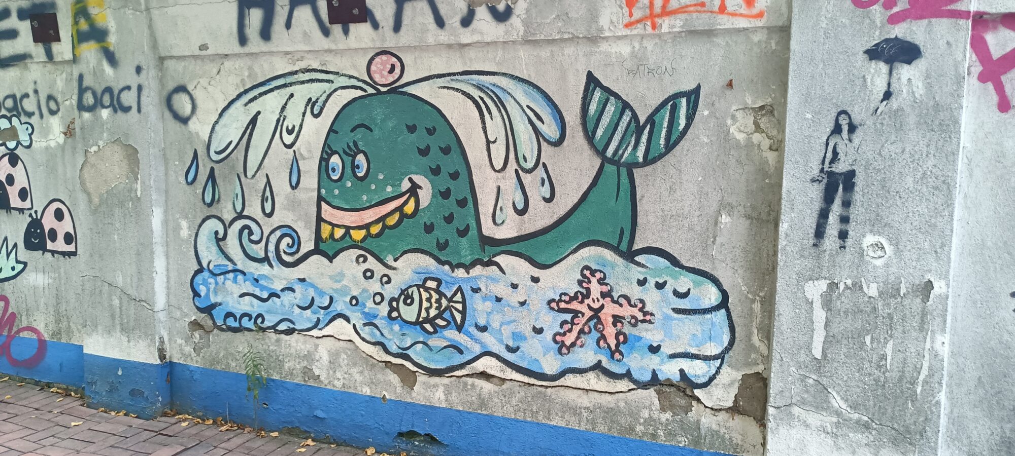 Baleine à la gerbe d'eau — Street art à Düsseldorf