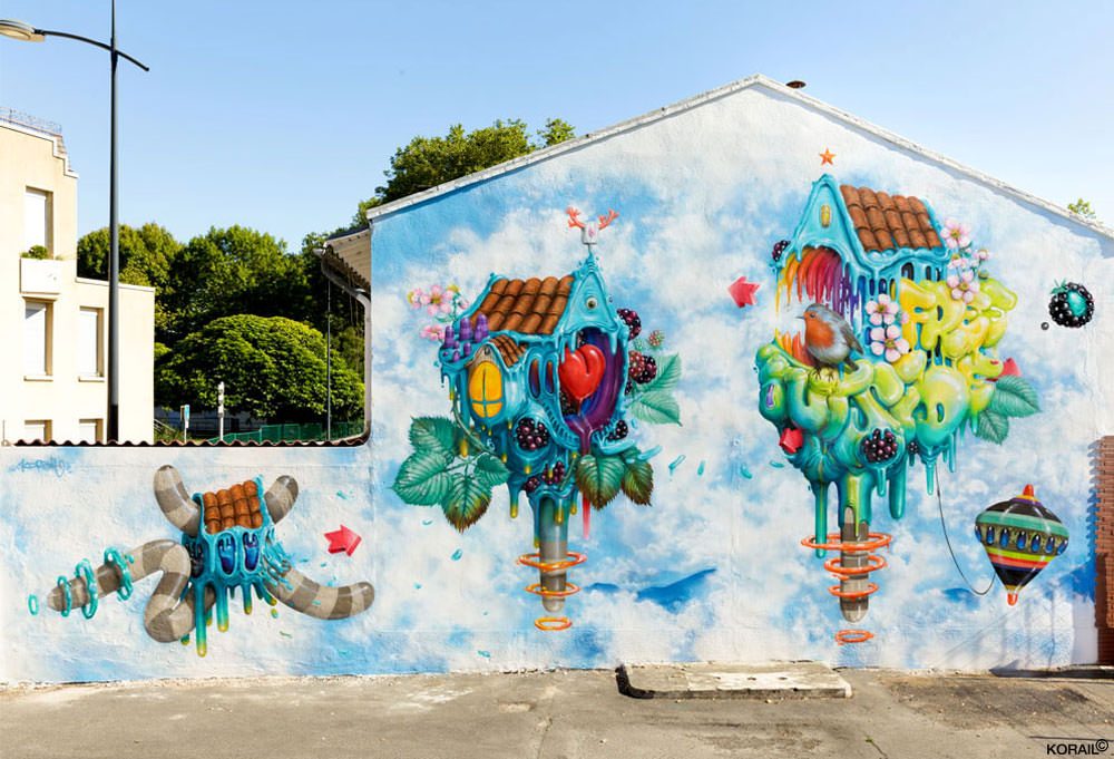 Free Outside — Street art by Korail in Toulouse
