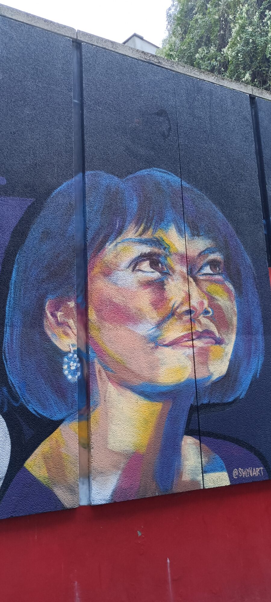 Portrait with a Blue Bob by Shiyvart — Street art by Shiyvart in Bruxelles