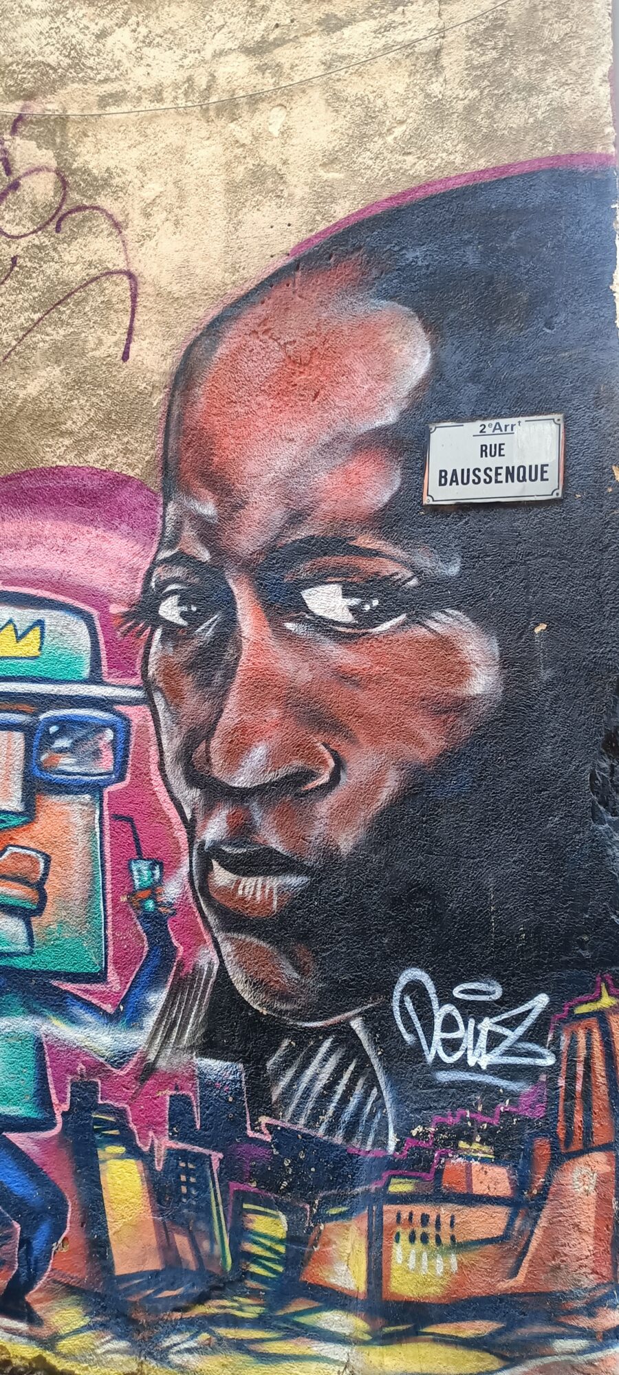 Portrait of a man by Deuz, Rue Baussenque — Street art by Deuz in Marseille