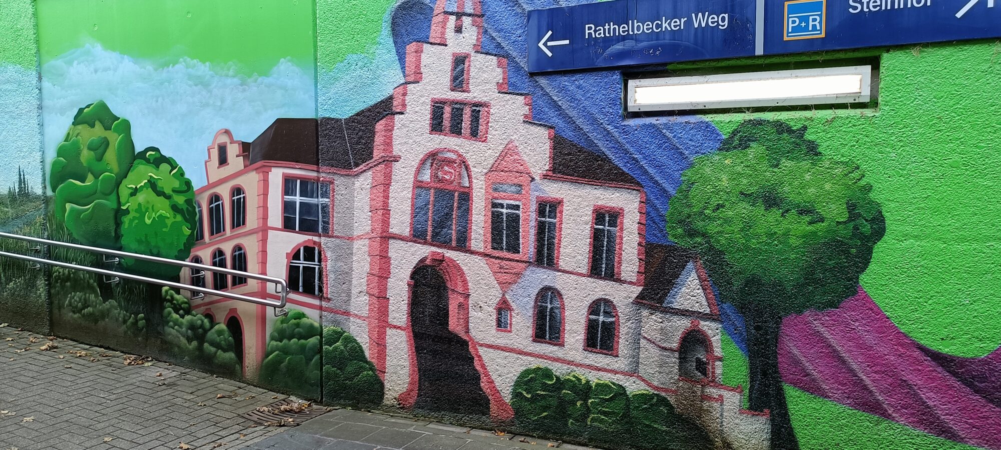 Old building in trompe-l'oeil — Street art by NEANDERARTgroup in Erkrath