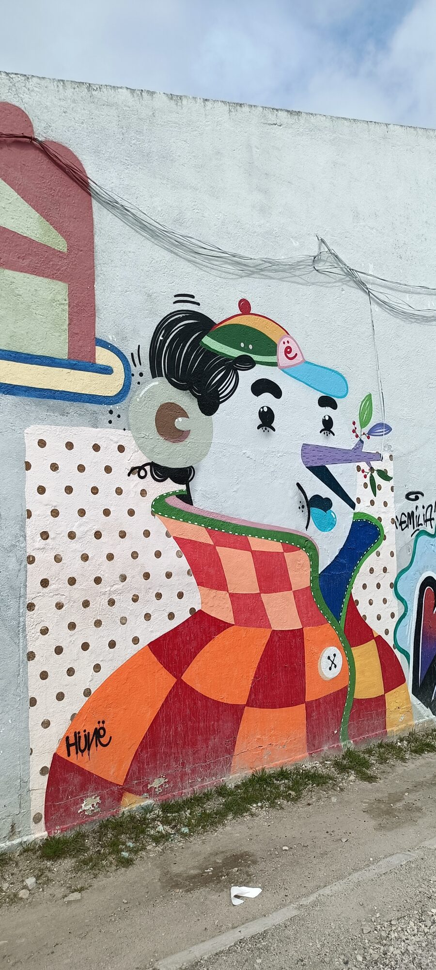 Woman in a Checkered Dress by Gabriel Hune — Street art by Gabriel Hune in Almada