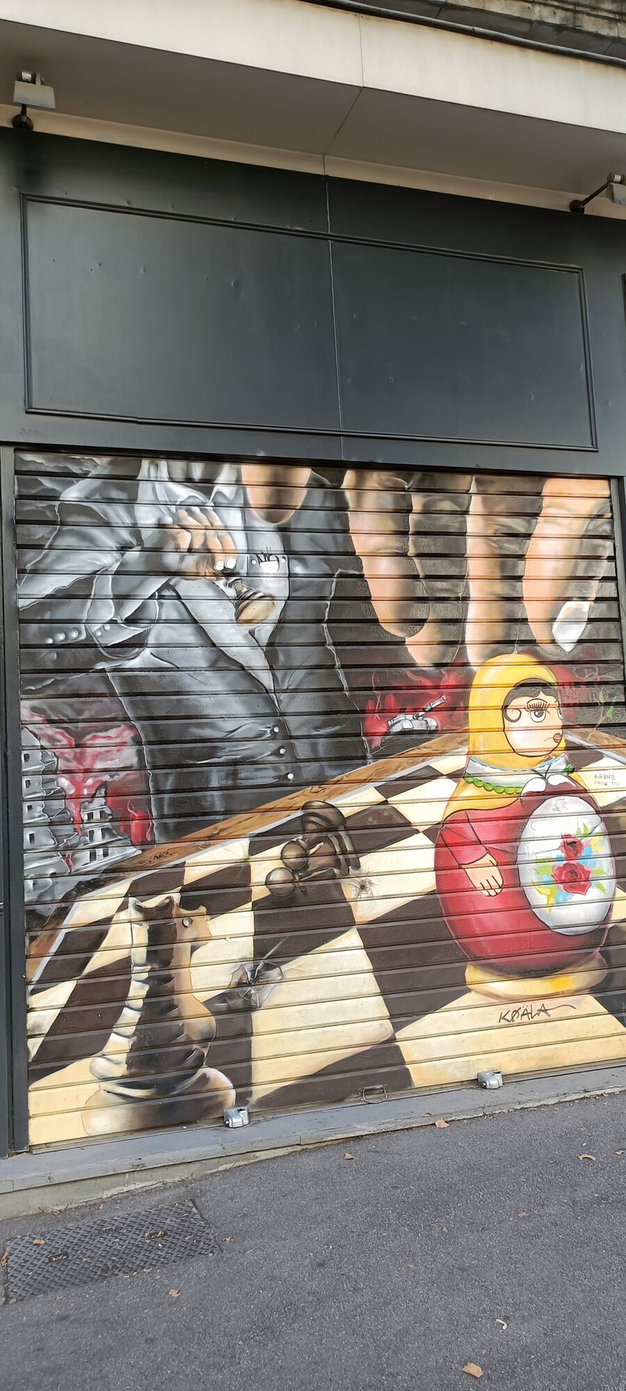 Matryoshka on the chessboard by Koäla — Street art in Marseille