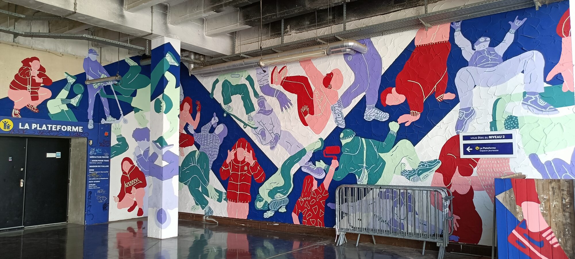 Sports Frieze at La Plateforme — Street art in Marseille