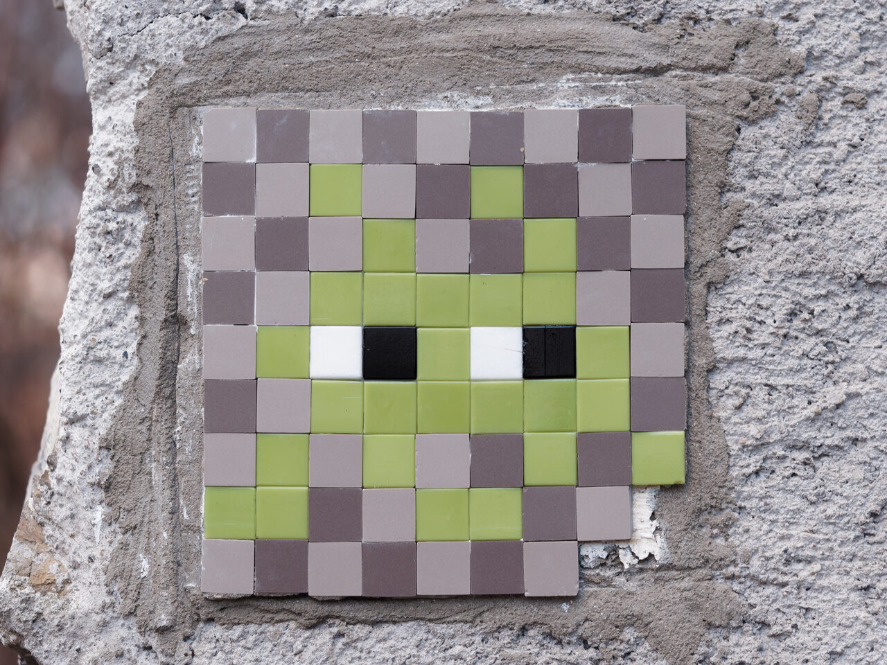 BRN_19, Space Invader on Badgasse — Street art by Invader in Bern
