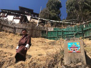 BT_02, Space Invader on Chagri Dorjeden path — Street art by Invader in Thimphu