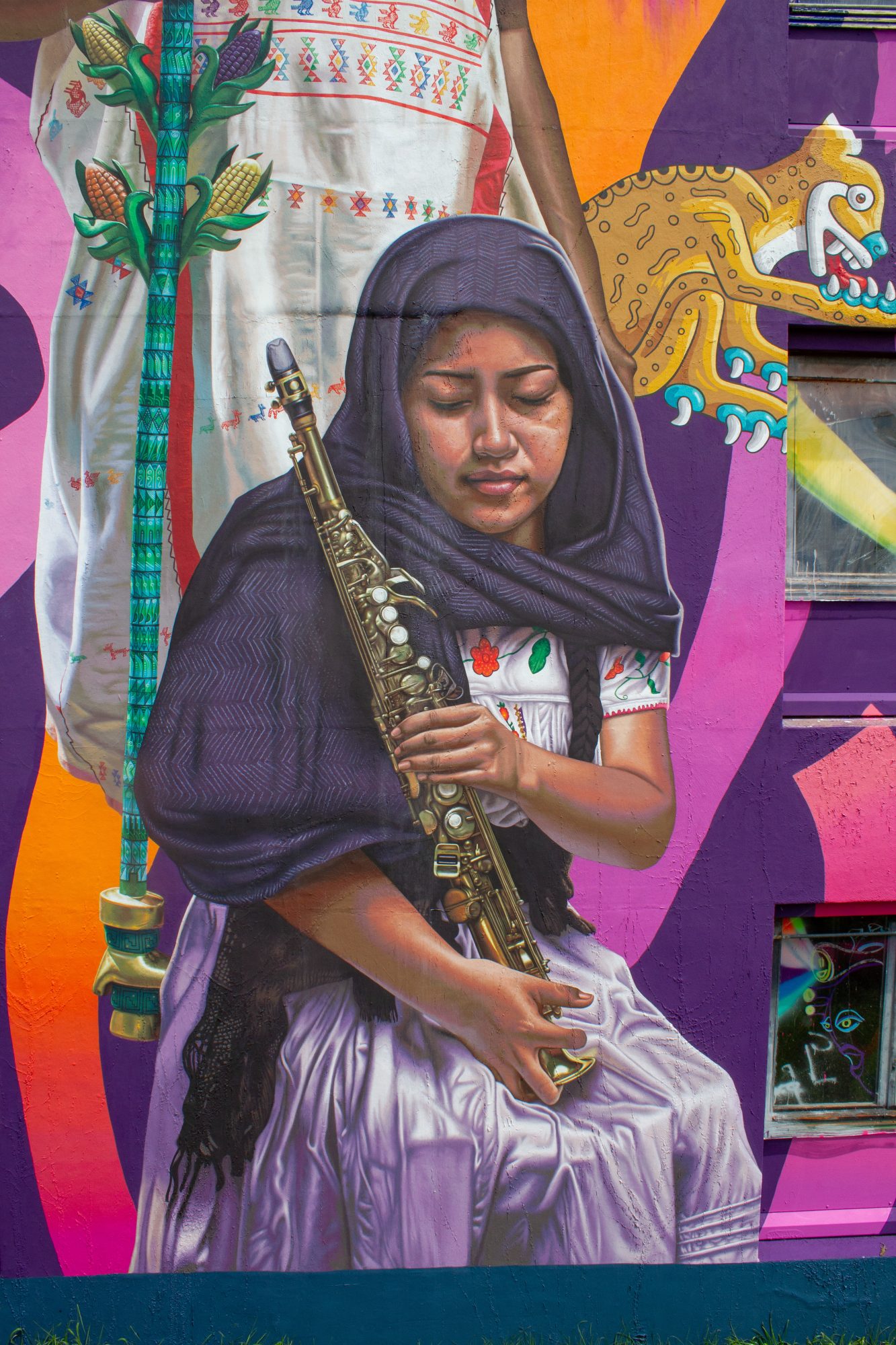 Ancestral Sounds — Street art by Oscar Axo in Lurcy-Lévis