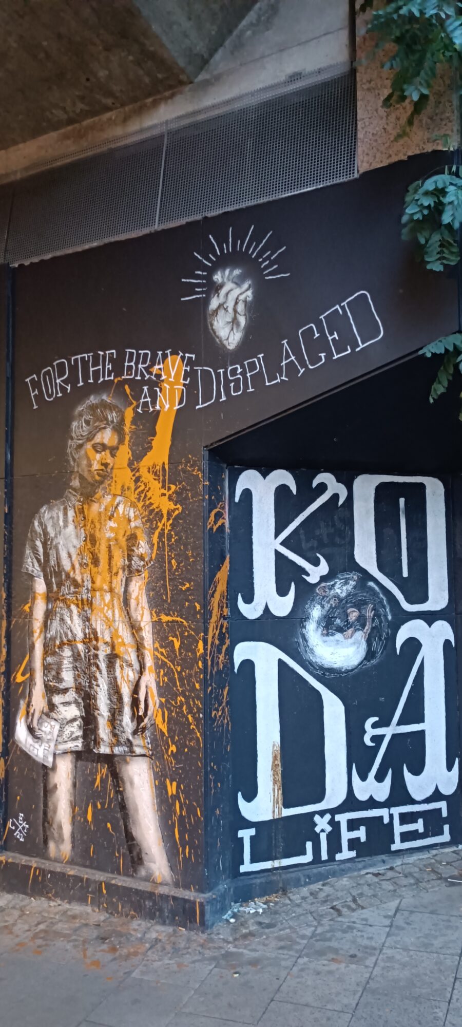 For the Brave and Displaced by L.E.T. — Street art by L.E.T. in Düsseldorf