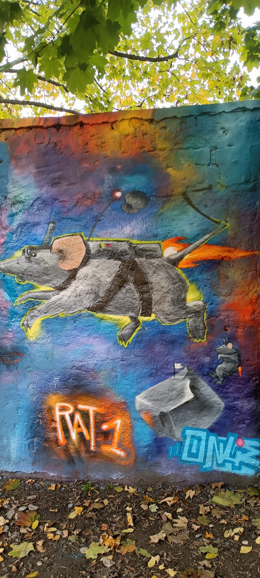 Rat astronaute, Rat 1 — Street art à Düsseldorf