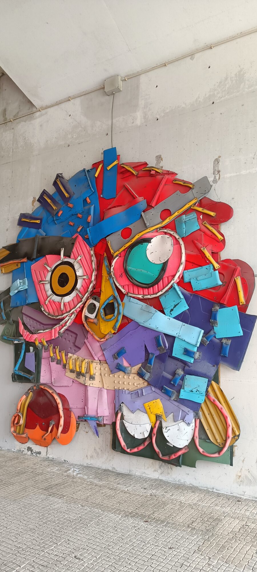Plastic Waste Mask, Three-Quarter View — Street art by Bordalo II in Lisboa