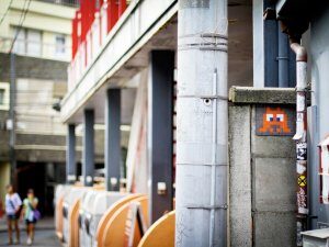 TK_16, Space Invader on Rue Takeshita — Street art by Invader in Tokyo