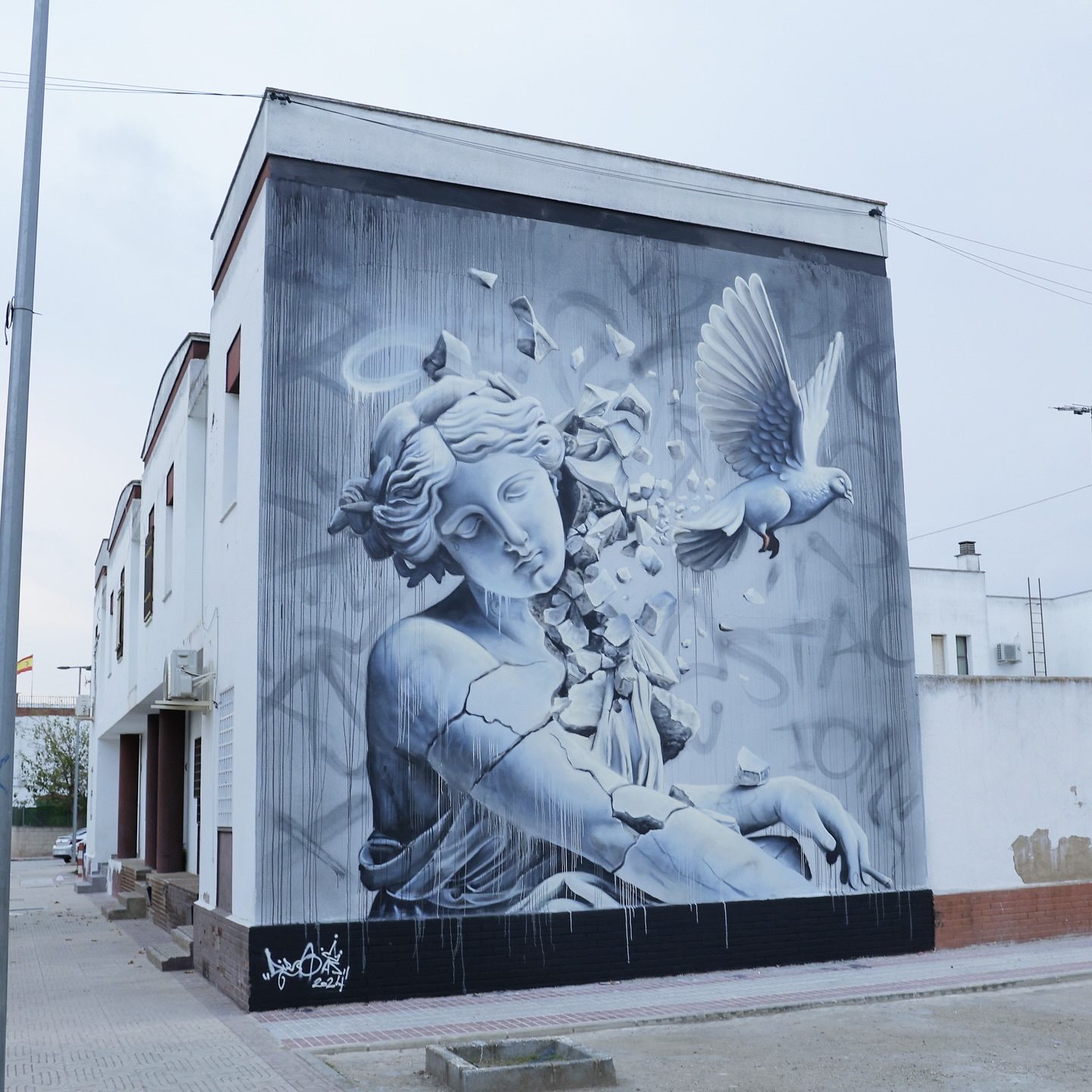 Rompe lo establecido — Street art de Diego As à Linares