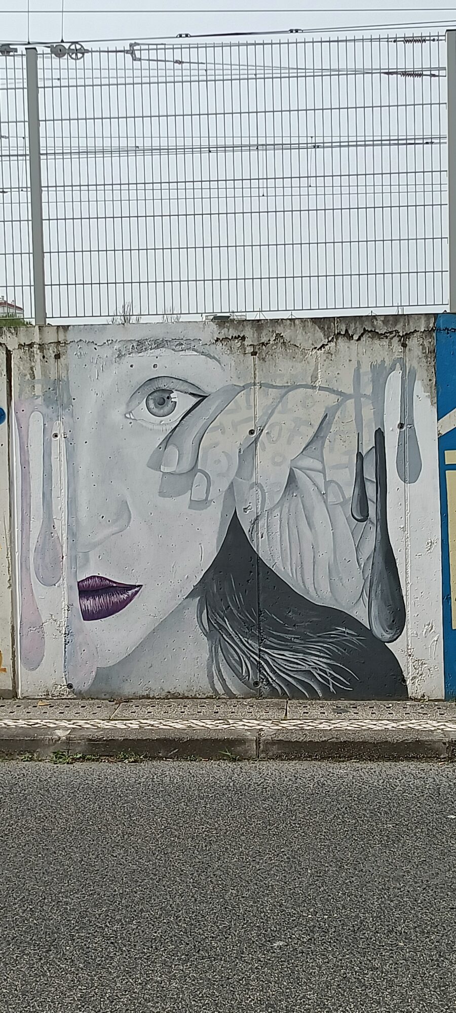 Half-Face with Grey Tears — Street art in Lisboa