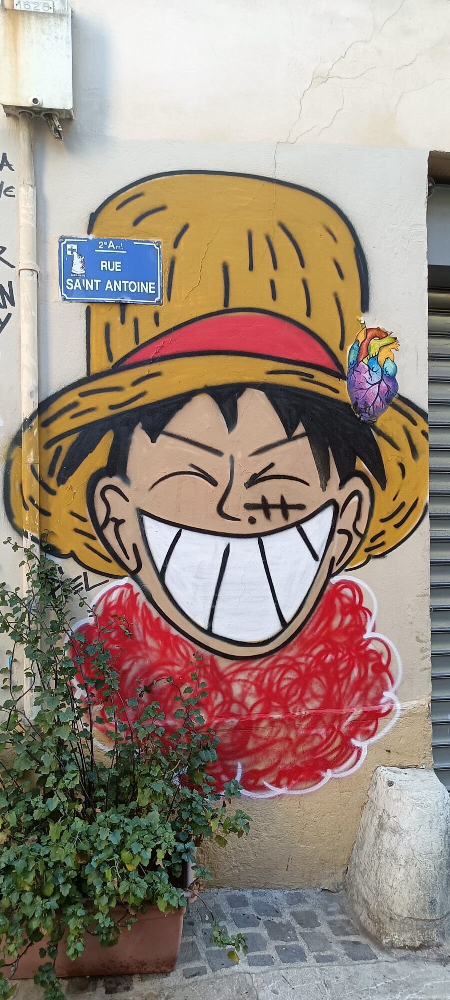 Luffy au chapeau de paille — Street art à Marseille
