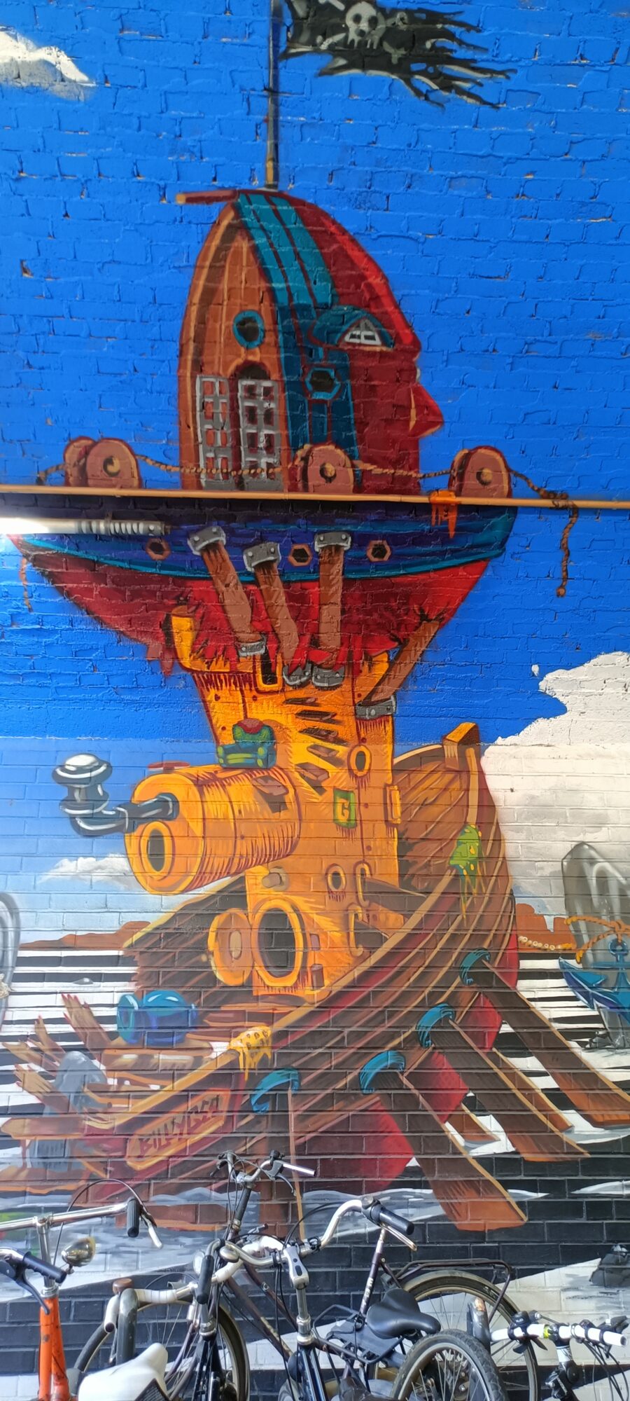 Vaisseau pirate à tête de proue — Street art de Goodlack Art à Köln