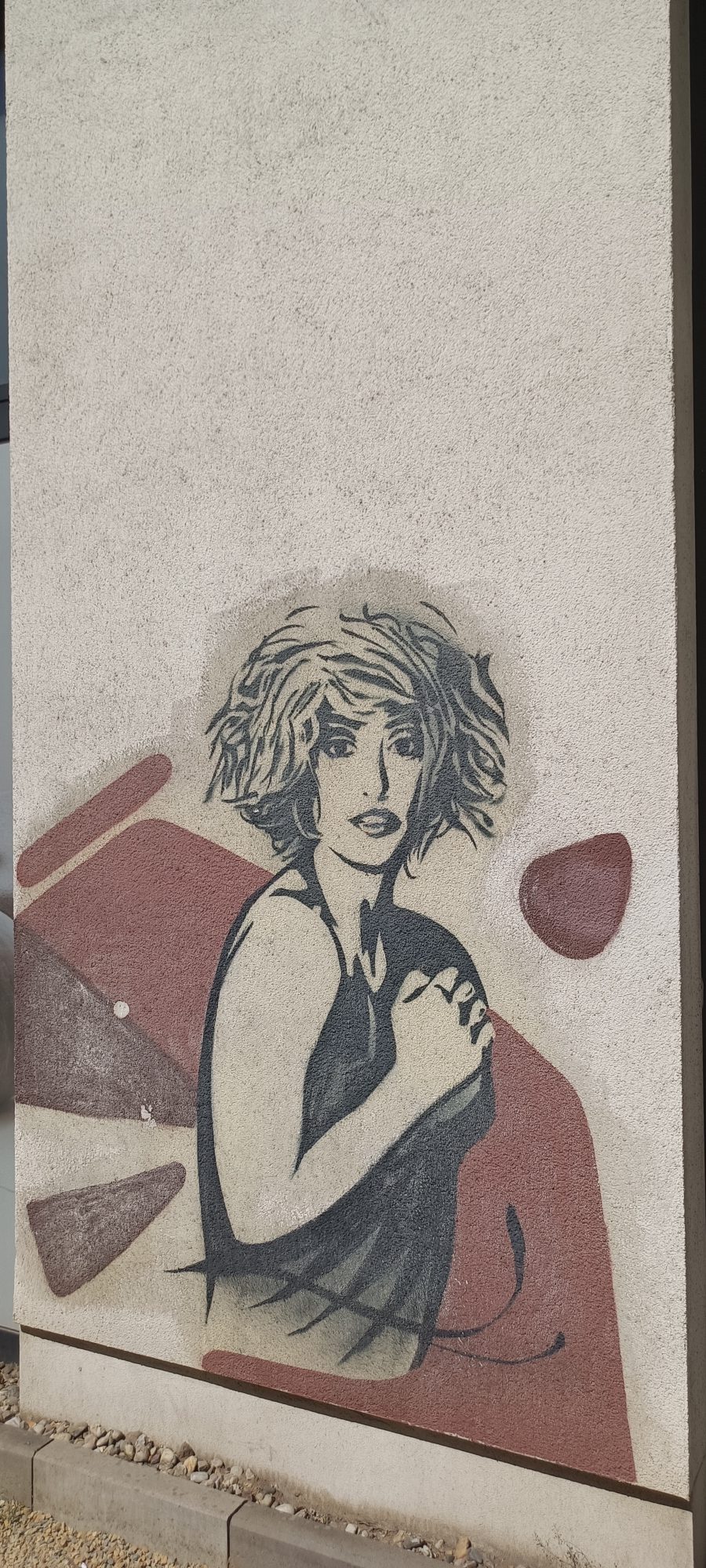 Woman with Tousled Hair — Street art in Berlin