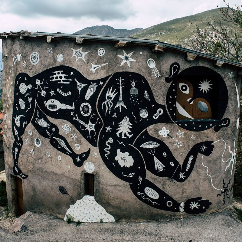 Segnali di vita — Street art de Guerrilla Spam à Aielli