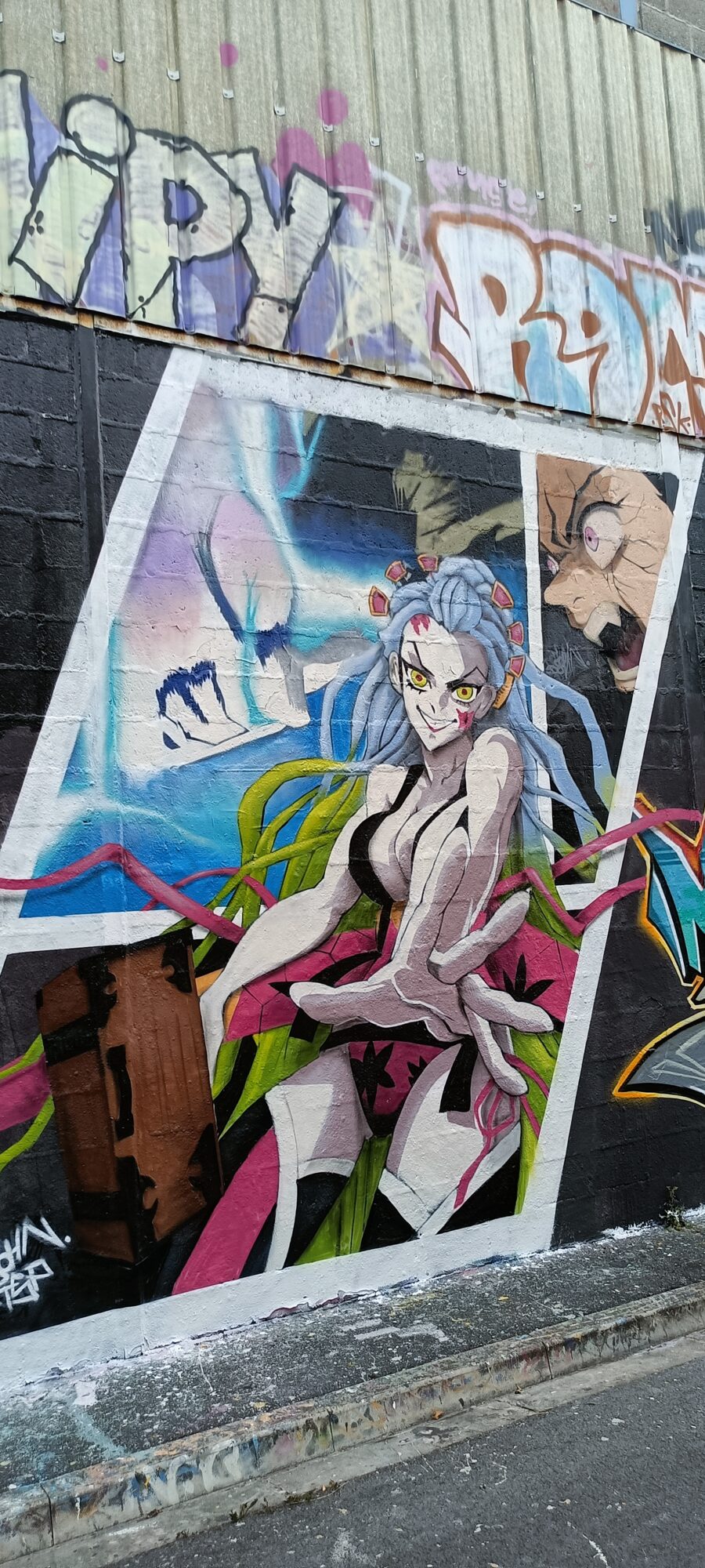 Daki, the Blue-Haired Demon — Street art in Reims