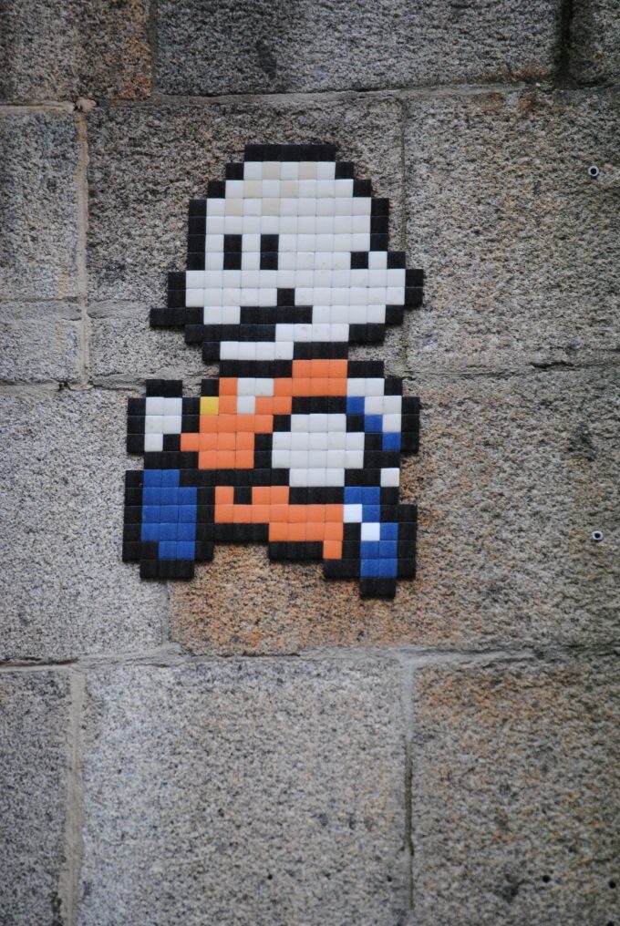 Super Mario dressed as Krillin — Street art by IN THE WOUP in Rennes