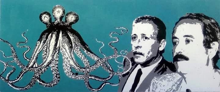 Falcone, Borsellino e la piovra 5×2,5 m — Street art de Vittorio Ballato à Sant'Angelo di Brolo