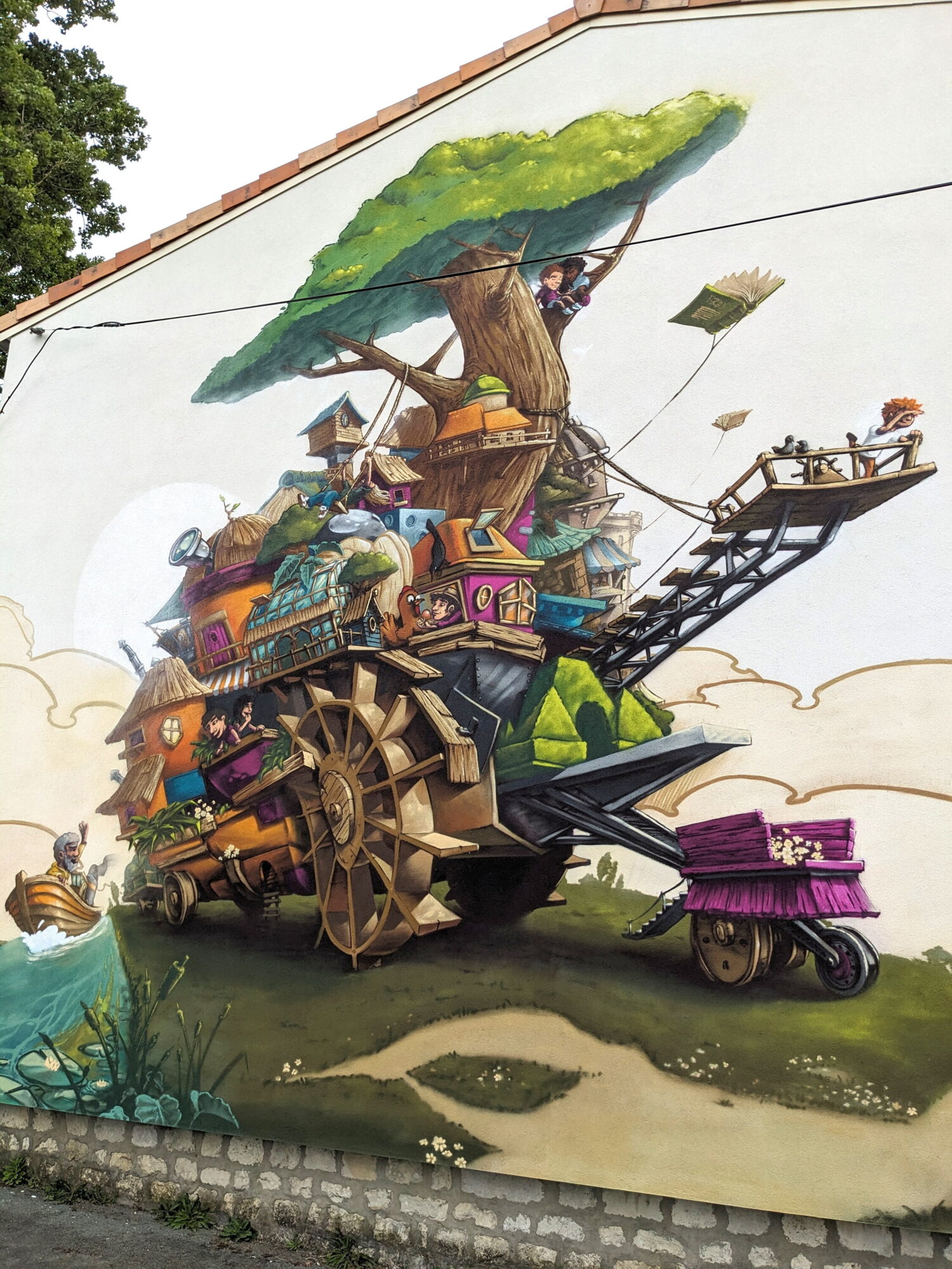 La ville qui roule — Street art de Eskat à Pons