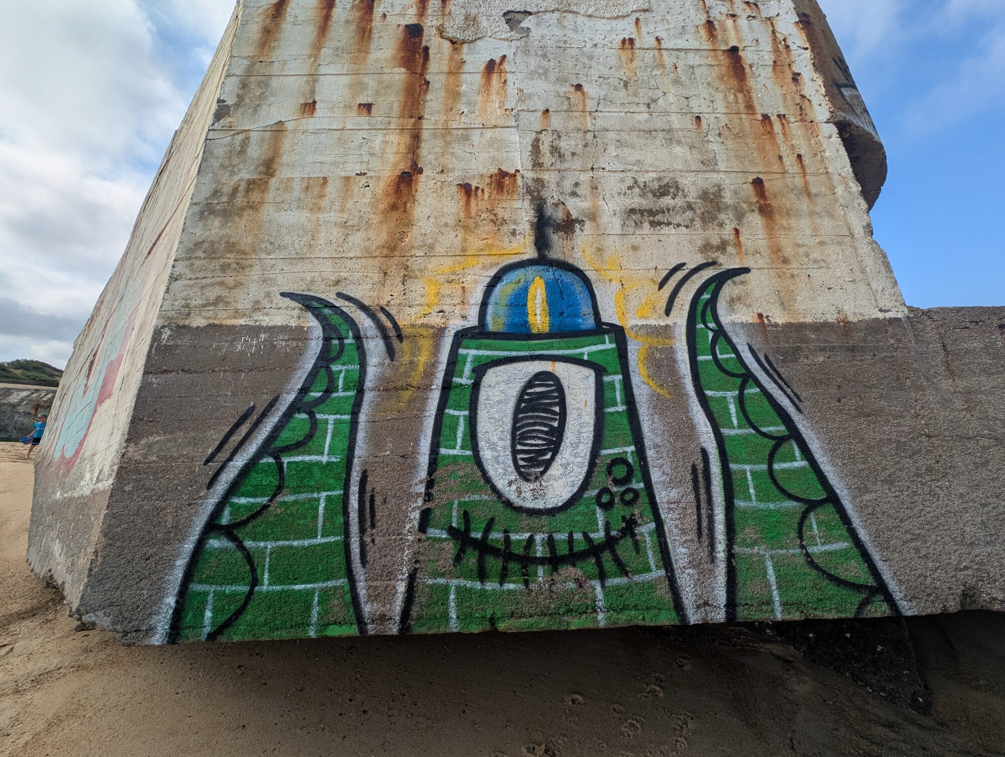 The Lighthouse and the Bunker — Street art by Hopem Story in Capbreton