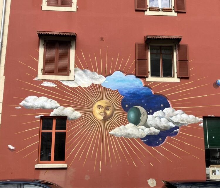 Sun and Moon — Street art by Carolus in La Chaux-de-Fonds
