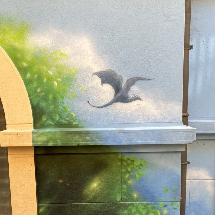 Bouquetins sur l'éperon rocheux — Street art à Neuchâtel