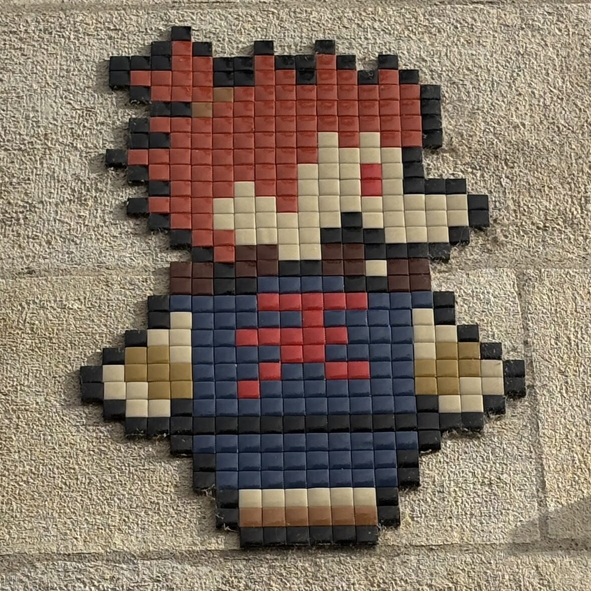 Mario as Street Fighter's Akuma — Street art by IN THE WOUP in Orléans