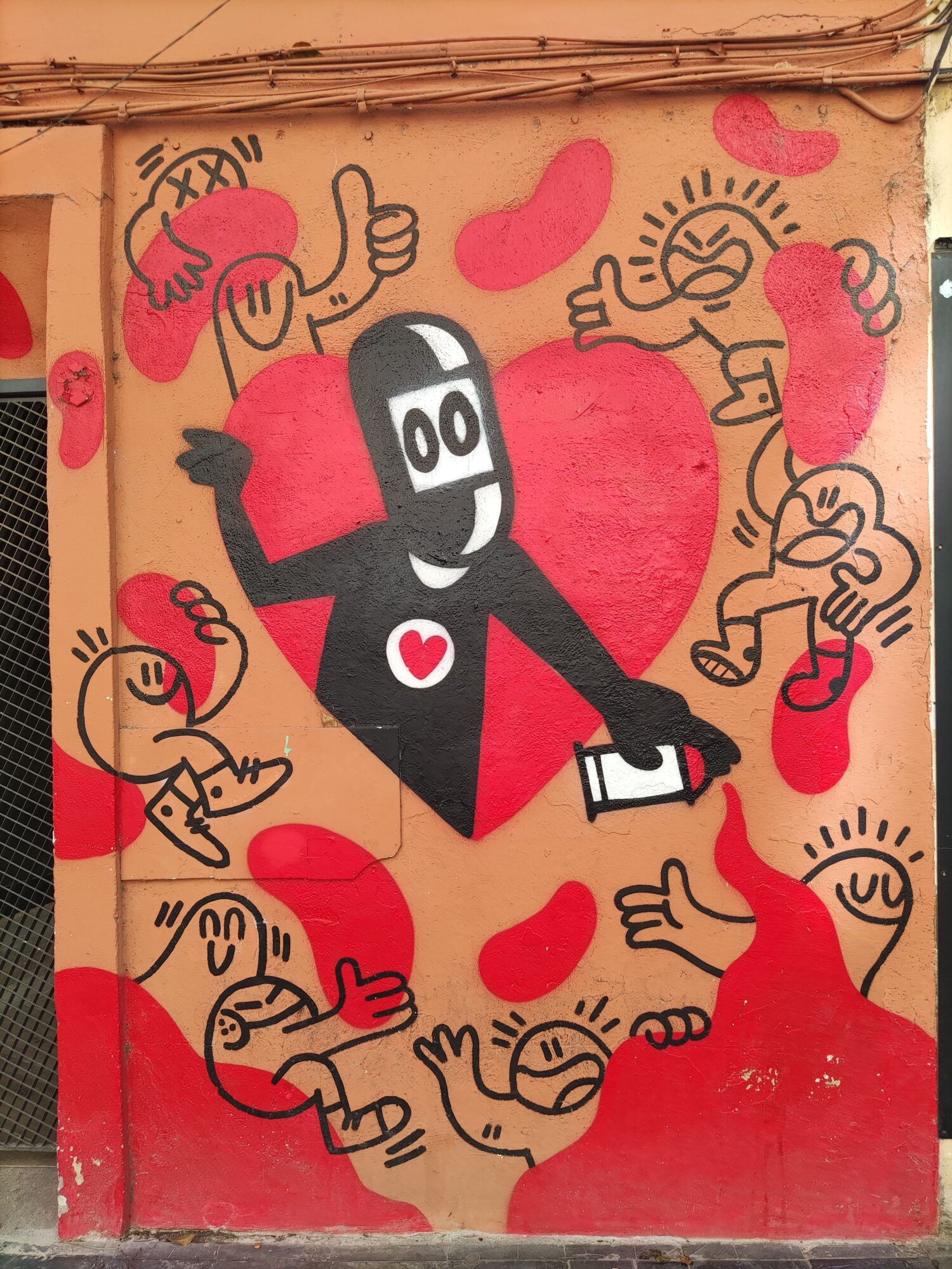 The Ninja and the Ring of Hands — Street art by David de Limon in València