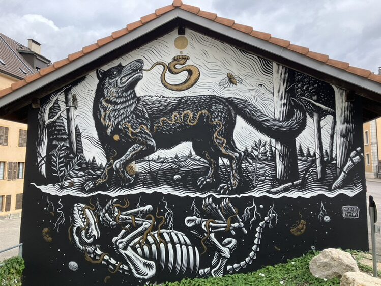 Souffle ancestral — Street art de Mazatl à Le Locle