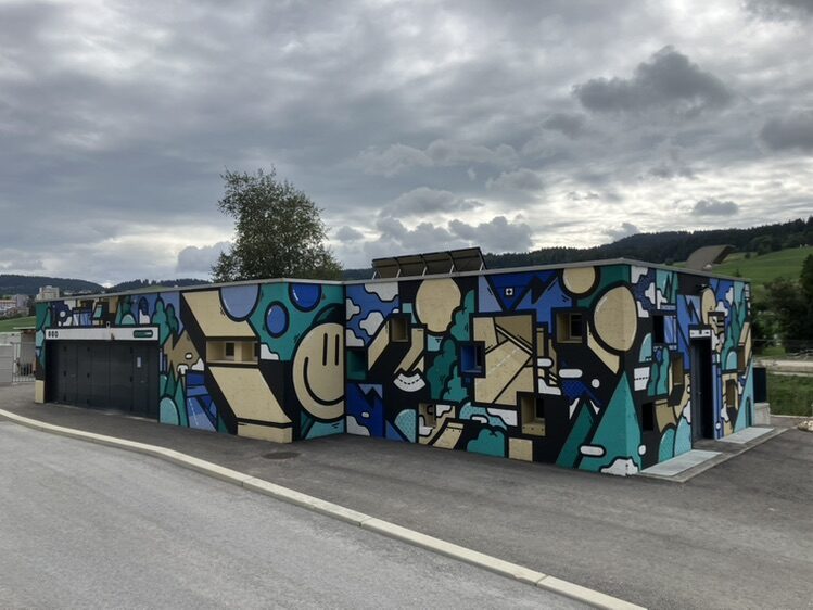Connection — Street art by DRÜ EGG in Le Locle