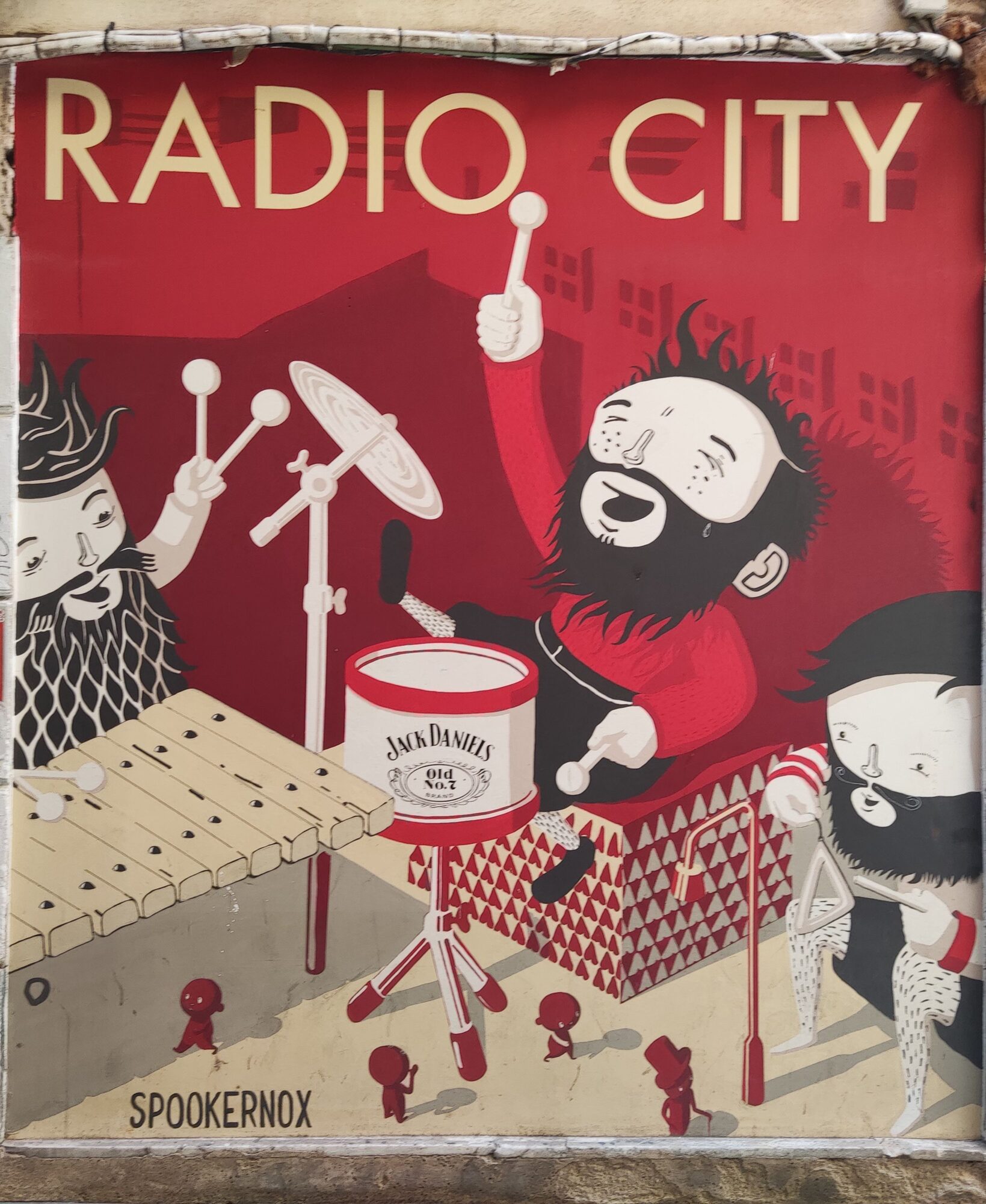 Radio City, the Bearded Band — Street art by Spookernox in València