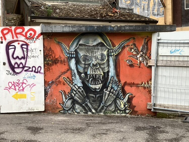 Skull — Street art in Neuchâtel